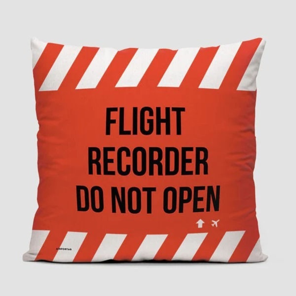Airportag Double Side Flight Recorder Throw Pillow Cover 16"x16" for 18" Inserts